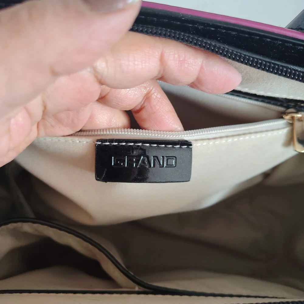 GRAND Black and Pink Gradient Ombre Satchel Bag - Picture 6 of 9